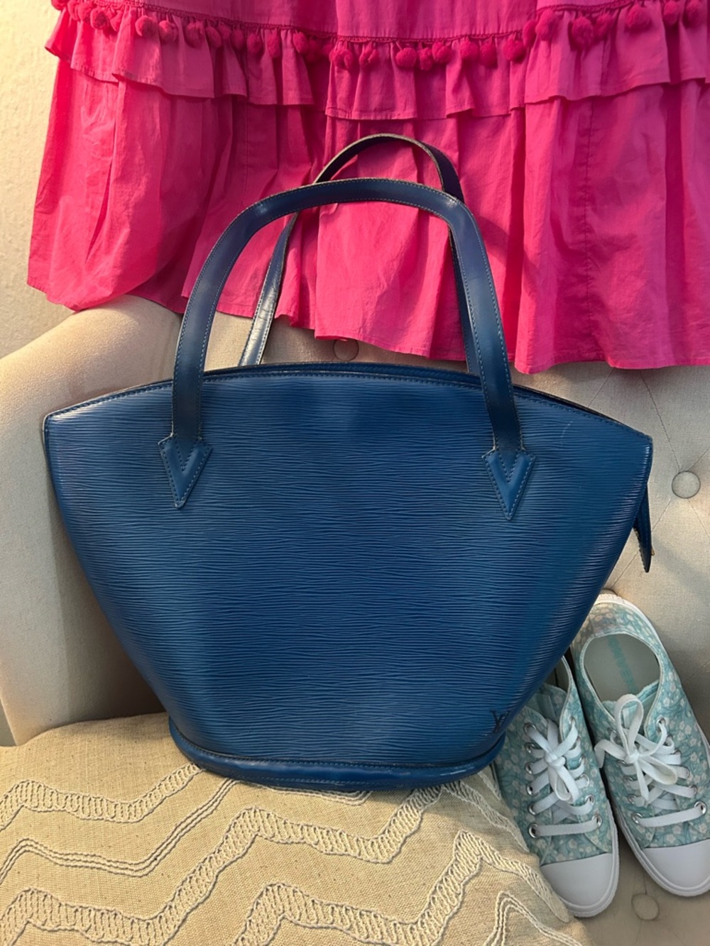 Louis Vuitton Blue Epi Leather Saint Jacques tote. Excellent condition.